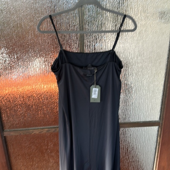 All Saints Charlie Black Midi Slip Dress stretch sleeveless removable straps 10 - Picture 11 of 11